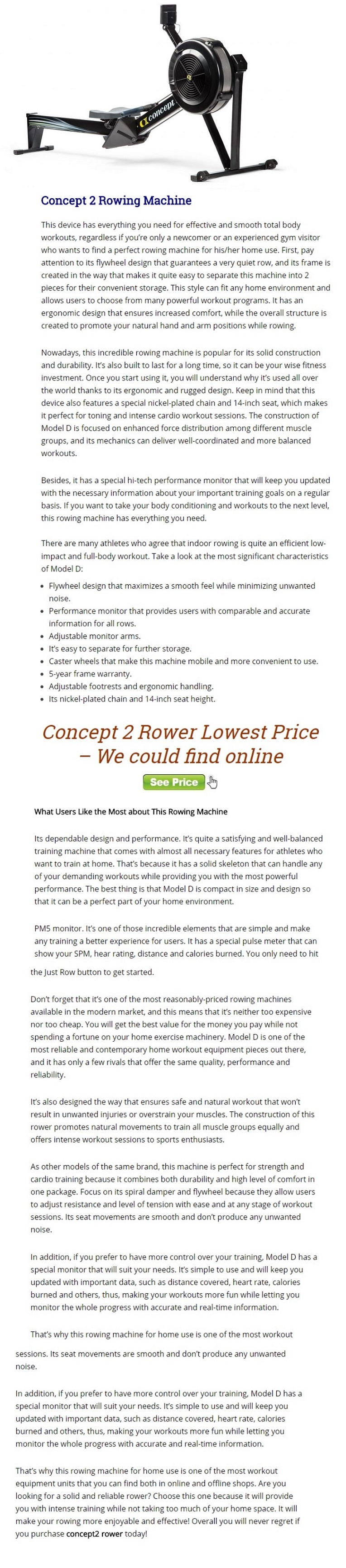 Lowest Price) Concept 2 Model D